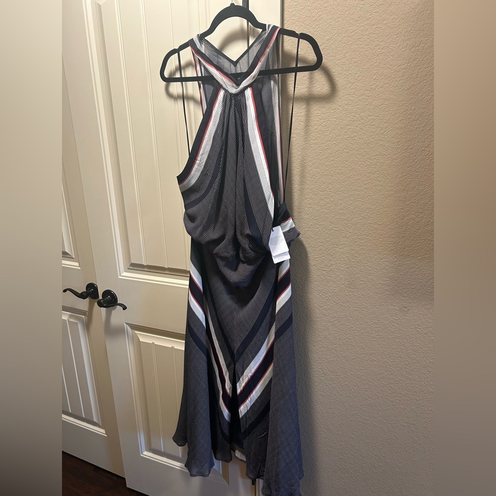 Reiss Black and White Halter Sundress Cocktail